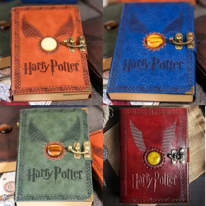 Diario de Cuero Grabado Potter con Libro de Hechizos de Piedra Mágica, Cuaderno con Candado, Diario de Fantasía Mágica, Diario de Regalo Snitch Dorado - Product Image 2