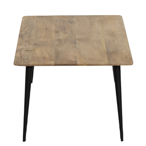 Mesa de Centro Plegable de Metal Industrial y Madera de Mango Sólida, Acabado Natural y Negro, Duradera, para Sala de Estar, Oficina en Casa, Cafetería - Product Image 3