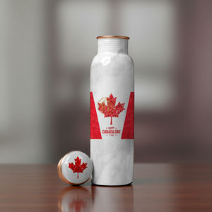 Bouteille d'eau en cuivre pur faite à la main de 750 ml |   Impression émaillée écologique et antirouille, gourde durable et étanche pour le voyage (vente en gros) - Product Image 2