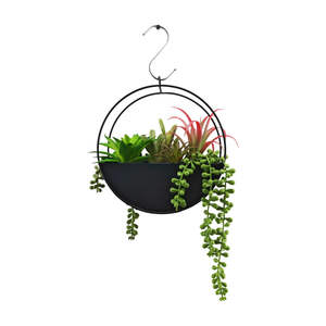 Maceta Colgante de Metal con Cadena, Decoración Interior y Exterior, Maceta para Balcón, Techo, Hogar, Soporte para Plantas, Acabado Negro - Product Image 5