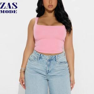 เสื้อกล้ามรัดรูปผู้หญิงแบบใหม่ - เสื้อครอปแขนกุดผ้าริบยืดหยุ่นไร้ตะเข็บทรงเข้ารูปสำหรับใส่ลำลองทุกวัน ผลิตในบังกลาเทศ - Product Image 1