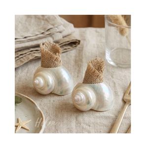Anneaux de serviette en nacre au design original, d'une beauté exceptionnelle, inspirés de la brise marine naturelle, avec coquillages, pour cadeau - Product Image 6