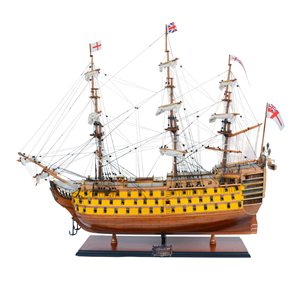 HMS Victory L80 Cedar Nautical Furniture Piece Hand-Painted Rustic Durable Home Decor Art/Craft Supplies <b>Box</b> Included - Product Image 1