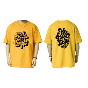 Men's Orange Short Sleeve O-Neck Casual T-Shirt Letter Pattern Printed Front Regular Fit 100% Cotton Jersey Fabric 320g DAIZEN - Product Image 4