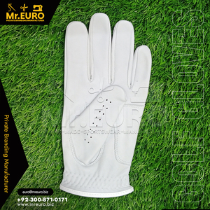 Gants de golf unisexes minimalistes en cuir Cabretta blanc uni, respirants et anti-humidité, équipement sportif professionnel - Product Image 5