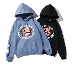 Sweat à capuche avec chaîne de conception personnalisée 100% coton imprimé sweat à capuche épais épaule tombante surdimensionné polaire sweats à capuche unisexe - Product Image 1