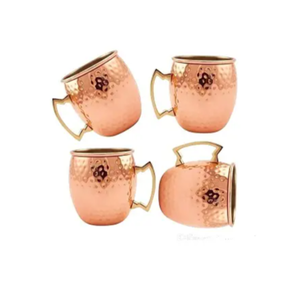 Taza de cobre Moscow Mule de acero inoxidable sólido martillado - Product Image 1