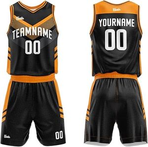 Uniforme y Pantalones Cortos Personalizados para Equipo de Baloncesto, Nombre del Equipo, Logotipo, Nombre del Jugador, Número, Tela Ligera, Transpirable y de Secado Rápido - Product Image 1