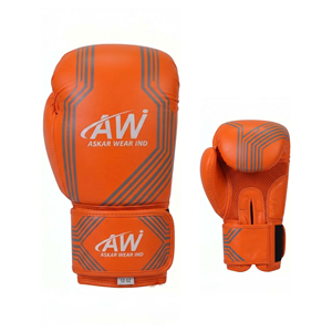 Gants de boxe d'entraînement Askar Wear Ind Orange 12 oz avec fermeture Velcro, matière PU respirante pour adultes - Product Image 1