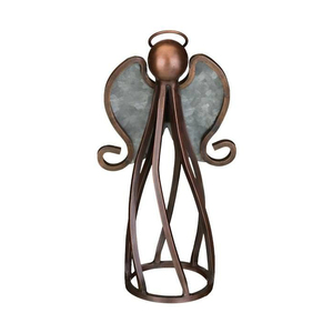 Ornement d'ange suspendu en métal, style rustique, figurine décorative faite à la main pour arbre de Noël ou décoration intérieure - Product Image 3