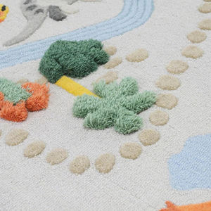 พรมปูพื้นผ้าฝ้ายทอมือ ลายไดโนเสาร์ซาฟารี พรมเด็กเนื้อนุ่ม ทำด้วยมือ สำหรับห้องเด็กอ่อน ห้องเล่น และตกแต่งห้องเด็ก - Product Image 5