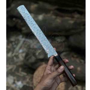 Cuchillo de Cocina Artesanal de Alta Calidad con Hoja 440C y Mango de Madera con Línea Plateada, con Funda de Cuero - Product Image 2