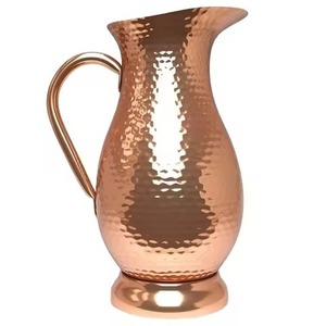 Copper <b>Jug</b> Pure Copper Water Pitcher Handmade Traditional <b>Drinking</b> Container Tableware - Product Image 3