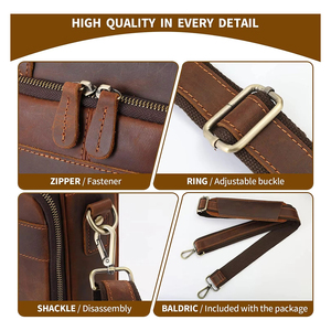 Servicio OEM ODM, Bolsos de Oficina de Cuero Genuino, Precio al por Mayor, Diseño Personalizado, Bolsos de Cuero para Trabajo de Oficina - Product Image 6
