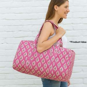 Funda de Sofá de Algodón Tejido de Jaipur con Estampado de Bloques, Algodón Puro Indio, Textil para Decoración del Hogar, Ligero, Tintes No Tóxicos, Suave - Product Image 4