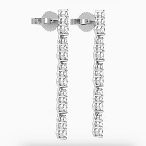 Fine Jewelry Long Skinny Diamond <b>Dangle</b> <b>Earrings</b> Premium Minimalist Diamond Drop <b>Earrings</b> in <b>Gold</b> Classic Skinny Diamond Chain - Product Image 1