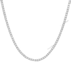 Traditional Hip Hop Fancy Jewelry Iced Cluster Diamond <b>Necklace</b> Gift <b>Women</b> Sterling <b>Silver</b> Tennis <b>Chain</b> - Product Image 1