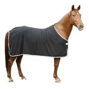Manta negra para caballo de lana polar, cómoda y de alto rendimiento, manta de lujo para establo de caballos para club ecuestre - Product Image 2