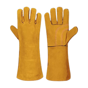 Gants de soudage en cuir de vachette pleine fleur de haute qualité, anti-vibrations, durables, pour travaux industriels lourds, protection du poignet - Product Image 3