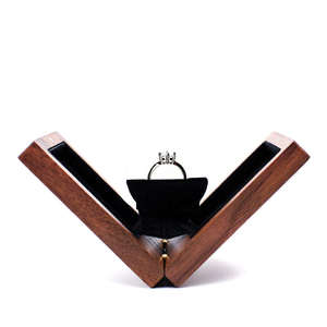 Best Selling Portable Wooden <b>Ring</b> Holder Case with Soft Interior for <b>Proposal</b> Wedding and Travel Protection Available For Sale - Product Image 1