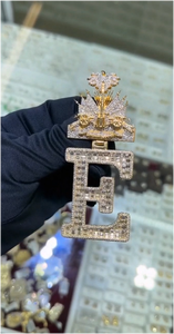 Joyería Fina de Plata 925 con Moissanita, Estilo Hip Hop, Chapado en Oro, Personalizable, Colgante con Letras Incrustadas, Certificado GRA, para Fiestas - Product Image 3