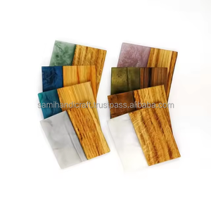 Juego de Posavasos Redondos de Madera de 6 mm de Grosor, Reutilizables, Juego de 4 con Soporte de Madera - Product Image 6