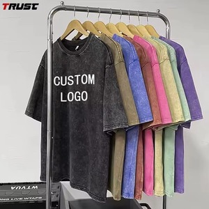 เสื้อยืดสตรีทแวร์ผ้าฝ้าย 100% คุณภาพสูง 280 แกรม พิมพ์ลายกราฟิกทรงโอเวอร์ไซส์ หนัก ทนทาน ซักย้อมสีแบบแอซิดวอช ตัดเย็บแบบครอป พิมพ์ลายตามสั่ง เสื้อยืดผู้ชาย - Product Image 2