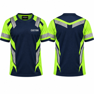 Custom High Visibility Work <b>T</b> <b>Shirt</b> Reflective Safety <b>Shirt</b> <b>Hi</b> <b>Vis</b> Construction Industrial Workwear Short Sleeve - Product Image 1