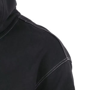 Sudadera de invierno de algodón grueso de alta calidad con cremallera, hombros caídos y costuras en contraste, estilo oversize. - Product Image 4