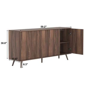 Credenza Lunga a 4 Ante in Legno, Mobile Buffet, Consolle, Bar Caffè, Armadietto Contenitore - Categoria Prodotti - Product Image 6