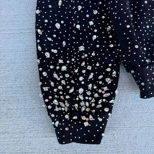 Sweat-shirt à capuche en coton molletonné pour homme avec strass, design orné de cristaux, capuche réglable, vêtement décontracté - Product Image 2