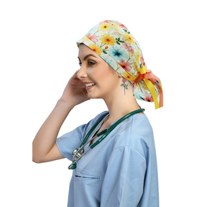 Premium Women Medical <b>Scrub</b> <b>Cap</b> Soft Cotton Surgical Nurse Hat Adjustable Hospital Work <b>Cap</b> Custom Logo OEM Private Label - Product Image 1