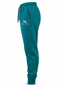 Pantalon de survêtement homme vert sarcelle, taille élastique, cordon de serrage, poches, décontracté, poids moyen, coton et fibre de bambou, respirant, pour l'automne - Product Image 5