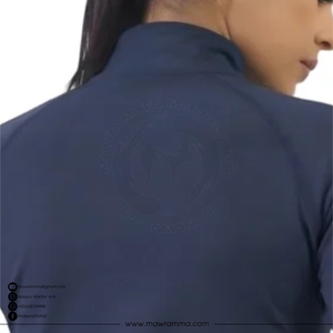 Women's Solid Blue Full Zip Yoga Jacket Stand Neck Long Sleeve Breathable Spandex Polyester Sportswear Regular Fit - Product Image 6