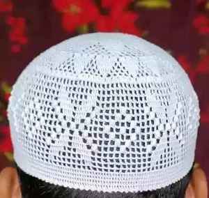 Gorro de Oración Musulmán Kufi Tupi Premium para Hombre, Gorro Islámico de Color Sólido, Tejido de Malla, 100% Algodón, Ajustable, Transpirable y Ecológico - Product Image 2
