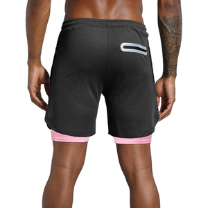 กางเกงวิ่งผู้ชายคุณภาพสูง 2 in 1 แบบมีซับในรัดรูป กางเกงออกกำลังกายฟิตเนส รับทำโลโก้ ขายส่ง - Product Image 2