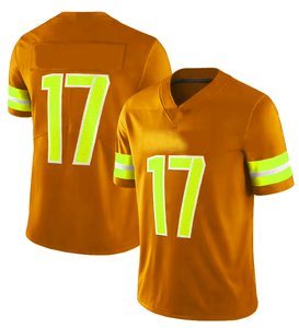 Maillot de football américain unisexe de haute qualité, respirant, anti-humidité, antibactérien, grande taille, manches courtes, col en V, uniforme - Product Image 1