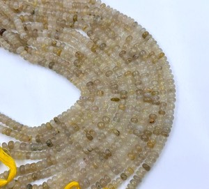 Perles rondes lisses en rutile doré naturel, prix de gros, pierres précieuses, taille 8 mm, longueur 13 pouces, pour la création de bijoux - Product Image 5