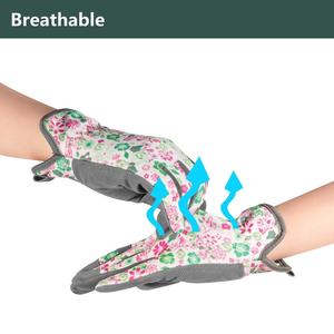 Guantes de Trabajo para Jardín de Ajuste Cómodo, Directo de Fábrica, Tejido Elástico y Transpirable, Palma de Cuero, para Jardinería y Paisajismo - Product Image 2