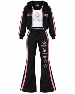 Custom Logo Women Velour Tracksuit <b>Set</b>, Y2K Rhinestone Zip Up Hoodie Flare Pants Velvet 2 Piece <b>Loungewear</b> Sportswear Wholesale - Product Image 3