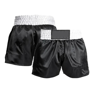 กางเกงมวยไทย MMA คิกบ็อกซิ่ง ยี่ห้อ Elite Fight Wear สำหรับฝึกซ้อม ระบายอากาศได้ดี ผ้าซาตินยืดหยุ่น รับผลิตแบบ OEM พร้อมปักโลโก้ด้านหน้า - Product Image 4