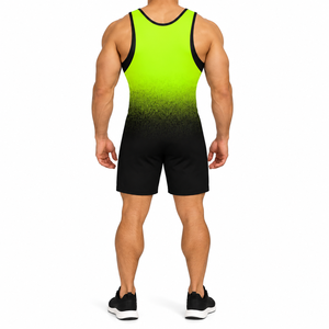 Débardeur sans manches pour homme, vert dégradé et noir, séchage rapide, évacuation de l'humidité, coupe ajustée, maillot de sport, tenue d'entraînement estivale - Product Image 2