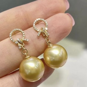 Boucles d'oreilles pendantes en argent sterling 925, nouvelles, printemps-été, perles naturelles blanches de 12-11 mm, lumière froide, reine des glaces, style de déplacement - Product Image 1