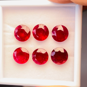 Rubis naturels chauffés certifiés IGI de qualité supérieure, taille ronde, 12 mm, lot de 6 pièces, super couleur et lustre, prix abordable - Product Image 6