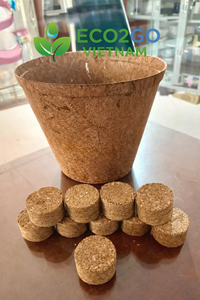 Bloc de coco compressé en gros pour germination des graines, écologique, pour semis, faible teneur en EC, ECO2GO VIETNAM - Product Image 3