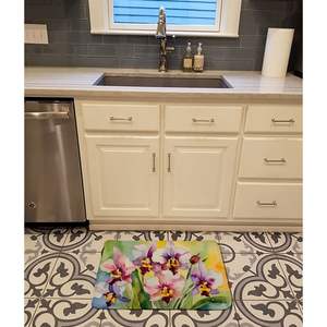 Orchids Watercolor <b>Memory</b> <b>Foam</b> Bath <b>Mat</b> Machine Washable Anti-Fatigue Kitchen Rug Comfort Cushion Easy-to-Care Kitchen Rug - Product Image 2