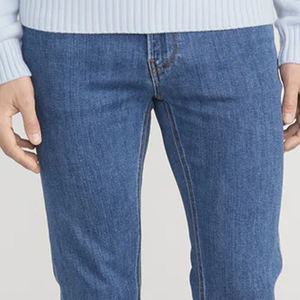 Jeans en denim extensible, tissu doux au toucher, pantalon décontracté élégant, finition délavée, tissu doux, jeans décontractés confortables pour hommes, design OEM - Product Image 2