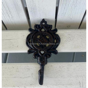 Wall mounted rustic iron <b>hooks</b> for farmhouse interior design with strong support for hanging bags <b>coats</b> and accessories - Product Image 4