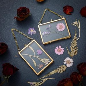Decorative <b>Gold</b> Metal & Glass Rectangle Photo <b>Frame</b> with Glass Hanging Wall Decor for Home Decoration Customized Glass <b>frame</b> - Product Image 1