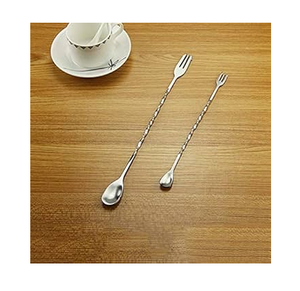Cuchara Mezcladora de Cócteles de Acero Inoxidable de Primera Calidad, 20cm 30cm, Cuchara de Barra de Acero Inoxidable con Mango Largo, Cuchara para Té - Product Image 2
